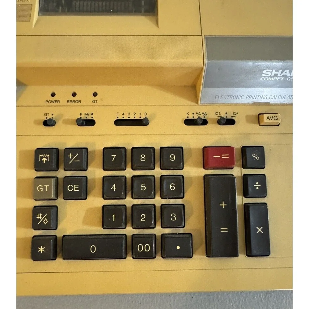 Sharp Compet QS-1074 Electronic Printing Calculator Powers Calculates 1982 Vtg